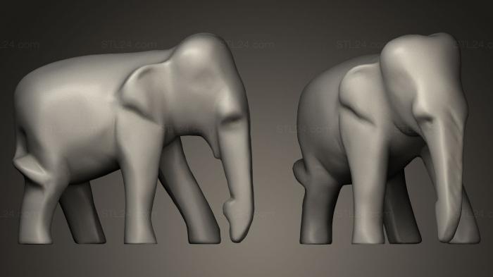 Animal figurines (elephant carved, STKJ_0262) 3D models for cnc